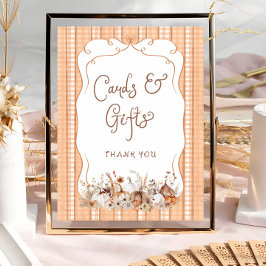 パンプキンボホフローラベビーシャワーカードとギフト ポスター