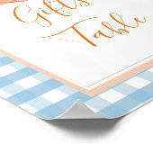 パンプキンボホブルーギンガムギフトテーブルサイン ポスター (角)