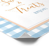 パンプキンボホブルーギンガムベビーシャワースウィートトリートメント ポスター (角)