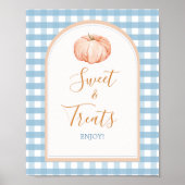 パンプキンボホブルーギンガムベビーシャワースウィートトリートメント ポスター (正面)