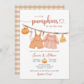 パンプキンボホベビー衣服赤ちゃんシャワー招待状 招待状 (正面/裏面)