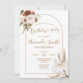 パンプキンボホーアーチ誕生日30thディナーパーティー 招待状 (正面)