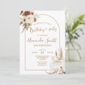 パンプキンボホーアーチ誕生日30thディナーパーティー 招待状 (スタンド正面)