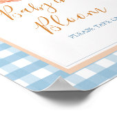 パンプキンボホーブルーギンガムベビーイン開花サイン ポスター (角)