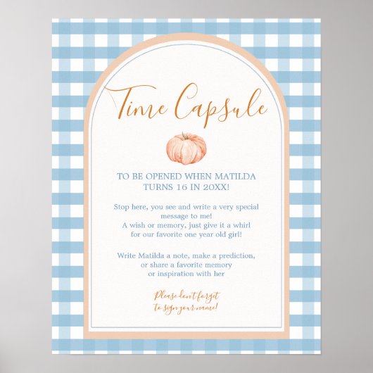 パンプキンボホーブルーギンガム誕生日タイムカプセル ポスター (正面)