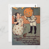 パンプキンボーイ(ヴィンテージハロウィンカード) ポストカード (正面/裏面)