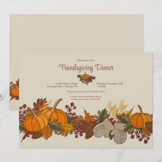 パンプキンボーダー 招待状 (正面/裏面)