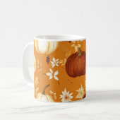 パンプキンマグオレンジウォーターカラー紅葉 コーヒーマグカップ (正面左)