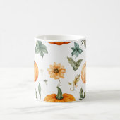 パンプキンマグオレンジウォーターカラー紅葉 コーヒーマグカップ (中央)