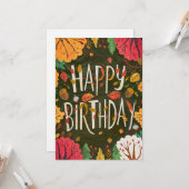 パンプキンマジカルウィッシュオータム秋ハッピーバースデー カード (正面/裏面インサイチュ)