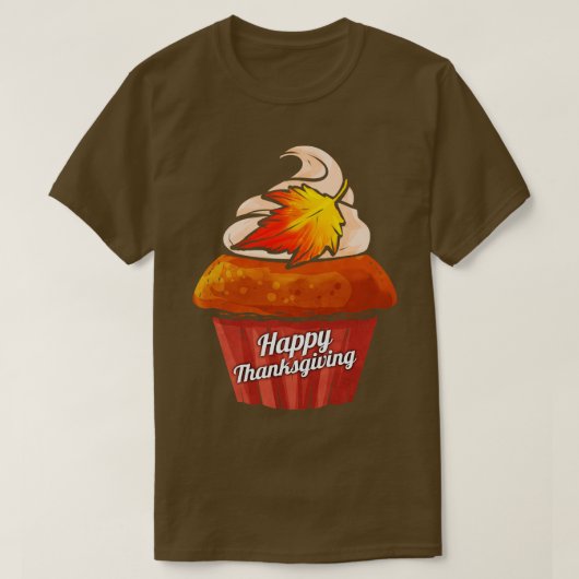 パンプキンマフィンハッピーサンクスギビング Tシャツ (デザイン正面)