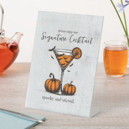 パンプキンマルティーニのシグネチャードリンク 台座サイン