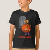 パンプキンマントンムストーンハロウィンおもしろい Tシャツ (正面)