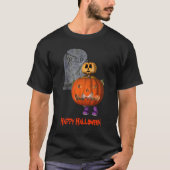 パンプキンマントンムストーンハロウィンおもしろい Tシャツ (正面)