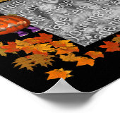 パンプキンマンハロウィーンフレームあなたの写真を追加 ポスター (角)