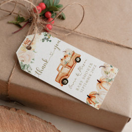 パンプキンミニマモダンリスト秋ニュートラルベビーシャワー ギフトタグ