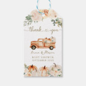 パンプキンミニマモダンリスト秋ニュートラルベビーシャワー ギフトタグ (正面)