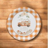 パンプキンミニマモダンリスト秋ニュートラルベビーシャワー ペーパープレート