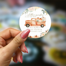 パンプキンミニマモダンリスト秋ニュートラルベビーシャワー ラウンドシール