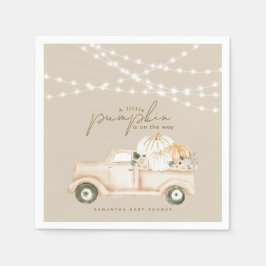 パンプキンミニマリストモダン秋ベビーシャワー スタンダードカクテルナプキン