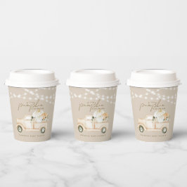 パンプキンミニマリストモダン秋ベビーシャワー 紙コップ