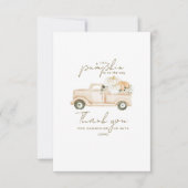 パンプキンミニマルシンプルリストモダン秋ベビーシャワー サンキューカード (正面)