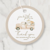 パンプキンミニマルシンプルリストモダン秋ベビーシャワー フェイバータグ (正面)