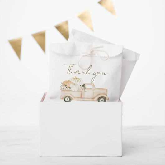 パンプキンミニマルシンプルリストモダン秋ベビーシャワー フェイバーバッグ (パーティー)