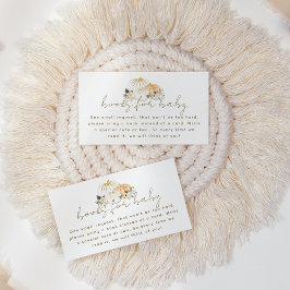 パンプキンミニマルモダンリスト秋ベビーシャワーブック エンクロージャーカード