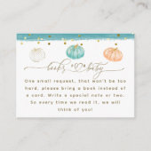 パンプキンミニマルモダンリスト秋男の赤ちゃんシャワー エンクロージャーカード (正面)