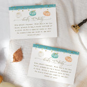 パンプキンミニマルモダンリスト秋男の赤ちゃんシャワー エンクロージャーカード