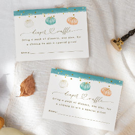 パンプキンミニマルモダンリスト秋男の赤ちゃんシャワー エンクロージャーカード