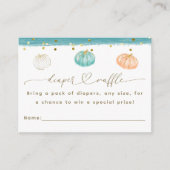 パンプキンミニマルモダンリスト秋男の赤ちゃんシャワー エンクロージャーカード (正面)