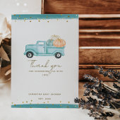 パンプキンミニマルモダンリスト秋男の赤ちゃんシャワー サンキューカード