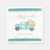 パンプキンミニマルモダンリスト秋男の赤ちゃんシャワー スタンダードカクテルナプキン (正面)