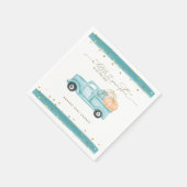 パンプキンミニマルモダンリスト秋男の赤ちゃんシャワー スタンダードカクテルナプキン (角)