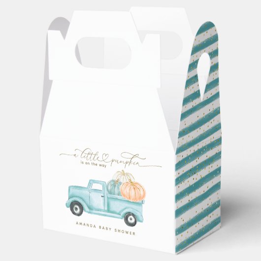 パンプキンミニマルモダンリスト秋男の赤ちゃんシャワー フェイバーボックス (オープン)