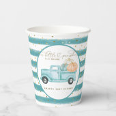 パンプキンミニマルモダンリスト秋男の赤ちゃんシャワー 紙コップ (裏面)