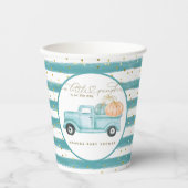 パンプキンミニマルモダンリスト秋男の赤ちゃんシャワー 紙コップ (正面)