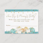 パンプキンミニマル秋男の赤ちゃんシャワーゲーム エンクロージャーカード (正面)