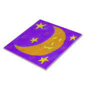 パンプキンムーン抽象芸術ハロウィーンアート タイル (側面)