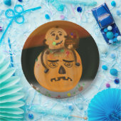 パンプキンメスハロウィーンプレート ペーパープレート (パーティー)