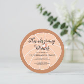 パンプキンモダン感謝祭ディナー招待状 招待状 (スタンド正面)