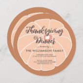 パンプキンモダン感謝祭ディナー招待状 招待状 (正面/裏面)