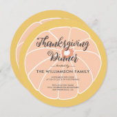 パンプキンモダン感謝祭ディナー 招待状 (正面/裏面)