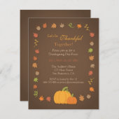 パンプキンモダン感謝祭パーティの招待状 招待状 (正面/裏面)