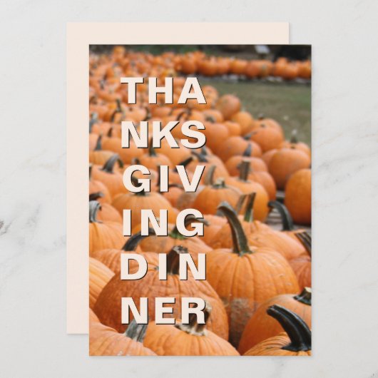 パンプキンモダン感謝祭 招待状 (正面/裏面)