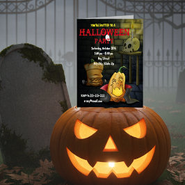 パンプキンモンスタースハロウィーン/誕生日招待状 招待状