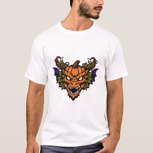 パンプキンモンスターハロウィンバット Tシャツ (正面)