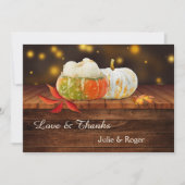 パンプキンライト秋結婚写真のサンキューカード サンキューカード (正面)